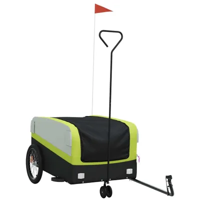 Zdjęcie produktu dla vidaXL Przyczepka rowerowa czarno-zielona 45 kg żelazko