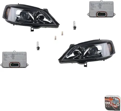 Obrázok produktu pre Reflektory Osram Night Breaker Laser, vhodné pre Opel Astra, čierna farba, kód: LR STG 4E0907476, 63126907488, 63120150614, 2M5Z13C170AA, 2M5112K072AA, A002