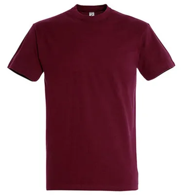 Image de SOLS - T-shirt « Imperial » pour hommes/femmes unie, coton filé à l'anneau LT2562 (L) (bordeaux)