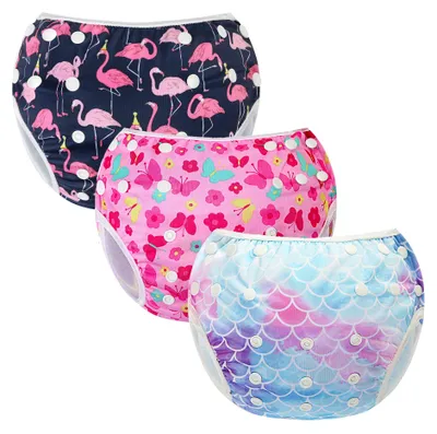 Imagen del producto de Pañal de natación reutilizable y ajustable, para bebés y niños de 0 a 3 años, con diseños, ideal para clases de natación