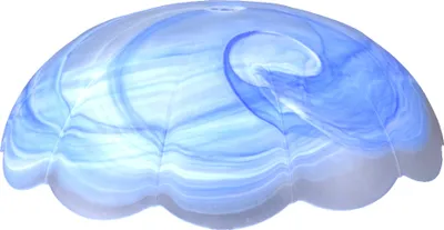 Produktbild von Lampenglas Ø 450mm Blau Ersatzglas Pendelleuchte  Leuchtenglas E27 Alabasterglas