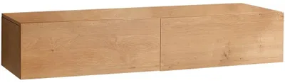 Productafbeelding van CERANO - Badkamerkast voor wandwastafel/aanvullende kast Noira - honingkleurige eik - 120x28x43 cm
