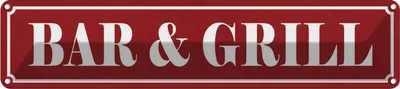 Produktbild von vianmo Blechschild 10x46 cm Bar & Grill