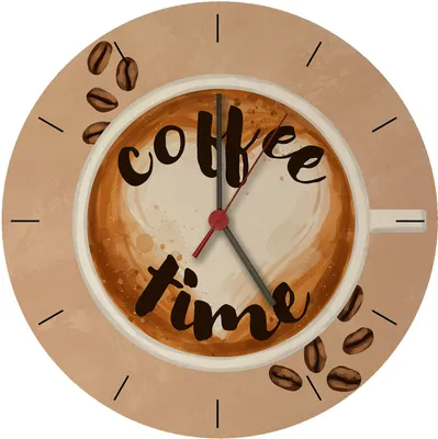 Produktbild von Coffee time Kaffee Wanduhr aus MDF