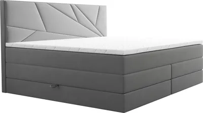 Produktbild von TRADA Verde Lux Boxspringbett 160 x 200 mit Bettkasten mit Topper Grau