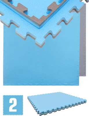 Produktbild von 1.6qm Profi Fitnessmatte 2cm - 2er Set 90x90 Bodenschutzmatte für Fitnessgeräte