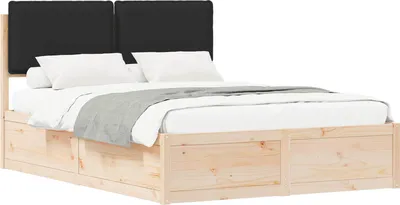 Obrázok produktu pre Rám postele s čalúneným čelom Čierna 150 x 200 cm