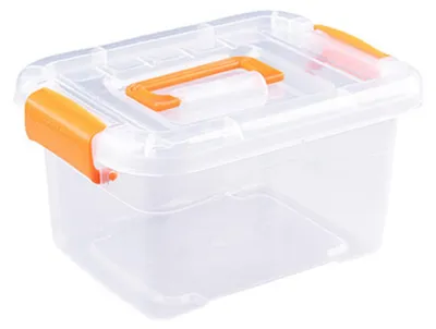 Aufbewahrungsbox, Kunststoff, stapelbar, 35x25x12 cm, Orange