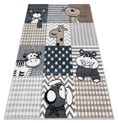 Produktbild von Teppich FUN Pets für Kinder, Tiere grau Grau 140x190 cm