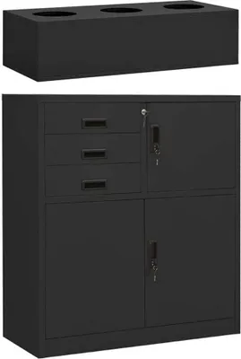 Produktbild von Büroschrank mit Pflanzkasten Anthrazit 90x40x125 cm Stahl