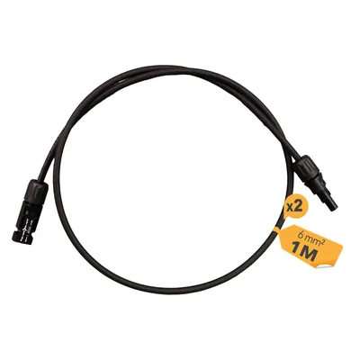 Produktbild von enjoy solar® HISkon Solarkabel Verlängerung MC4 auf MC4, 6 mm², 1 m, PV-Kabel, 0% MwSt.