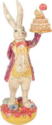 Produktbild von Clayre & Eef Dekorationsfigur Kaninchen 14x10x30 cm Beige Kunststoff