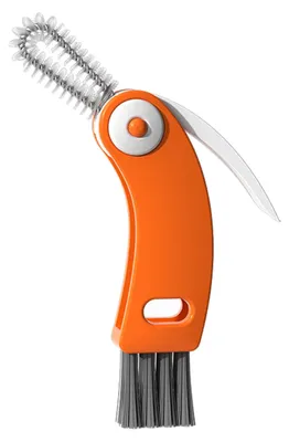 Produktbild von 1/3 Stück 3-in-1-Reinigungsbürste mit drehbarem, faltbarem Design, Silikondeckel, Fugenreiniger, steifen Borsten, Winkelbürste zur Reinigung von Glaskanten