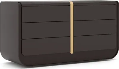 Produktbild von Casa Padrino Luxus Massivholz Kommode mit 6 Schubladen Schwarz / Beige 160 x 56 x H. 85 cm - Schlafzimmer Kommode - Schlafzimmer Möbel - Luxus Möbel - Luxus Einrichtung - Möbel Luxus