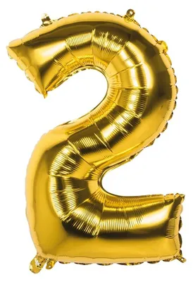 Produktbild von Folienballon Zahl 2 gold metallic 86cm
