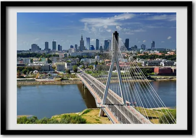 Produktbild von Bild - Bilderrahmen - 100 cm x 70 cm - MDF - Rahmen - Foto - Wandkunst Warschau, Polen