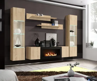 Obrázok produktu pre Závesná vitrína FREYA s osvetlením - hickory jackson