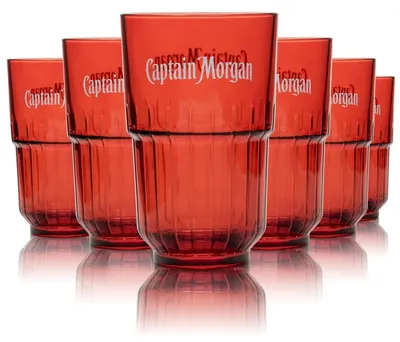 Produktbild von 6x Captain Morgan Glas 0,4l Longdrink Cocktail Gläser Kontur Cuba Libre Cola