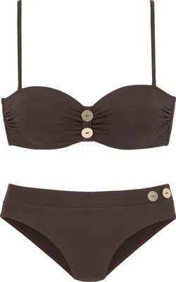 Produktbild von VIVANCE Bügel-Bandeau-Bikini dunkelbraun Größe 36 Cup D