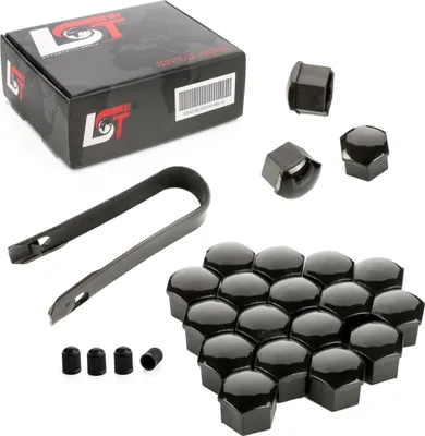 Produktbild von 20x Radschrauben Kappen Radschraubenkappen Set 17 mm schwarz für VW SEAT SKODA