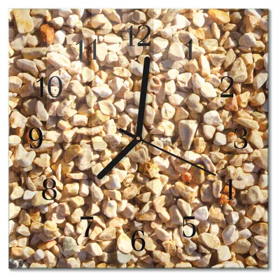 Immagine prodotto di Orologio da parete Tulup Glasuhr, orologio da cucina, vetro vero, 30x30 cm, design moderno e decorativo, silenzioso, con lancette nere - colore: pietra