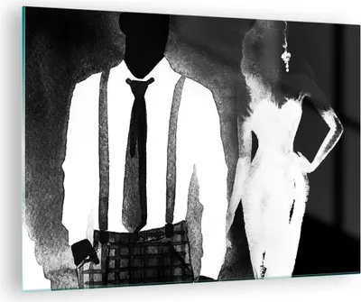 Produktbild von Bilder auf glas - Frau Mann - 70x50cm - Glasbilder - Wandbilder - Bilder - Kunstdruck - zum Aufhängen bereit - Wanddekoration aus Glas - Glas Bilder - Wandbild auf Glas - Einteilig - GAA70x50-3748