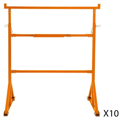 Produktbild von 10 Stück Arbeitsböcke höhenverstellbar 105,5-185,5 cm, 200 kg Tragkraft, pulverbeschichteter Stahl