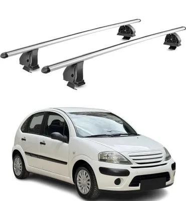 Image de Barres de toit transversales Alu pour Citroen C3 I 2002-2009 75 kg Gris 2Pcs