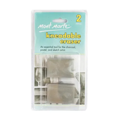 Produktbild von Mont Marte Radiergummi, Set mit 2 x formbare Knet-Radiergummis, flexibel für Bleistifte, Knetbar & individuell anpassbar, im praktischem Doppelpack