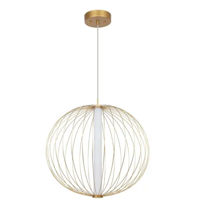 Obrázok produktu pre Zavesená LED lampa TREVISO, zlatá, 28 W, odtiene bielej, 3750 lm, kov, rozmery: 180 x 60 x 60 cm, IP20, Light Prestige