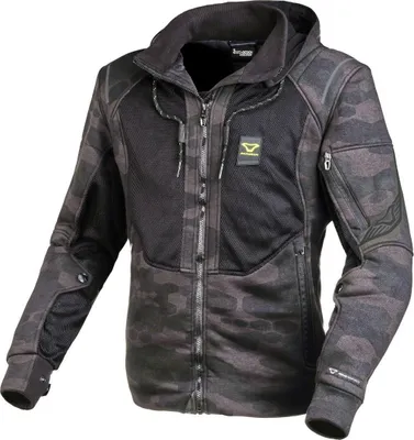 Immagine prodotto di Macna Breeze Camo Motorrad Zip Hoodie, nero/camouflage, 2XL