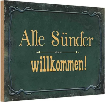Produktbild von vianmo Holzschild 12x18 cm alle Sünder willkommen Dekoration