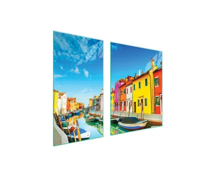 Immagine prodotto di Piastre coprifornelli 2 pezzi 90x52 Vetroceramica coprifornelli tagliere in vetro paesaggio colorato