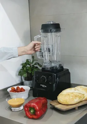Zdjęcie produktu dla Blender profesjonalny - moc 1500 W - pojemność 2 litry - wykonany z tworzywa sztucznego - kolor czarny - zasilanie elektryczne - mikser