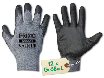 Produktbild von 12 x Arbeitshandschuhe Herren Gr. L Garten Handschuhe Arbeit Gartenhandschuhe Damen Montage Handschuhe Mechaniker Latex Schutzhandschuhe Sicherheitshandschuhe Gr. 9