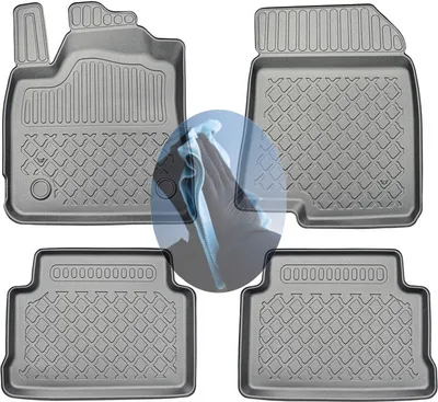 Produktbild von Z521341 TPE-Gummifußmatten kompatibel mit  Dacia Jogger Essential  Van Kombi 5-türer 2021- 7Sitze (1. + 2. Sitzreihe)