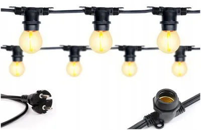 Produktbild von Kobi Lichterkette 10m 20 LED-Glühbirnen Schwarz