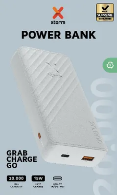 Image de Xtorm 15W FastCharge Go2 Powerbank 20.000 - Ash White