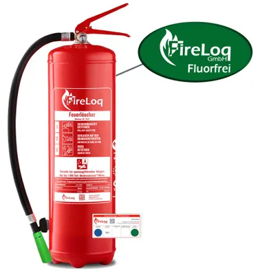 Produktbild von FireLoq 9L fluorfrei Wasser Feuerlöscher für Brandklasse A mit 13A ergibt 4LE Dauerdruck inkl. Prüfnachweis,Wandhalter und Manometer