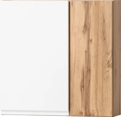 Produktbild von Hängeschrank >Paris< in weiß, Wotaneiche, MDF - 65x64x20cm (BxHxT)