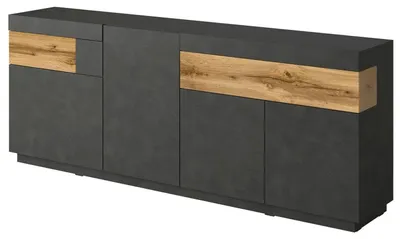 Image de Buffet Saale Wotan en chêne / anthracite Matera 208 cm (18753)