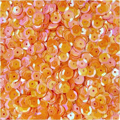 Produktbild von LOVEART SEQUINS für Handwerk Runde Lose schillernd Pailletten 9mm/15g, orange
