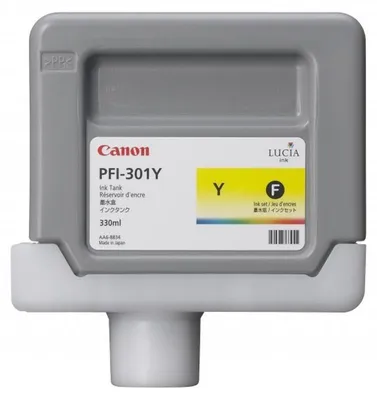 Zdjęcie produktu dla Canon PFI-301Y, Żółty, Tusz na bazie pigmentu, 330 ml, 1 szt.