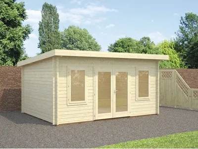 Produktbild von Gartenhaus Palmako Lisa 14,2 m² inkl. Fußboden 494 x 394 cm natur