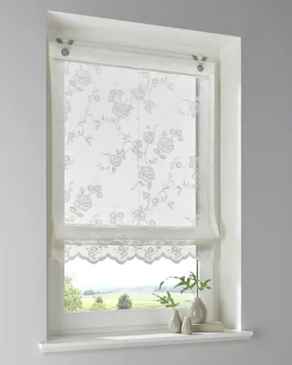 Produktbild von Raffrollo / Ösenrollo Florence ohne Bohren creme - Breite 80 cm x 130 c m