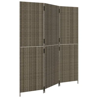 Produktbild von Paravent 3-tlg. Grau Poly Rattan