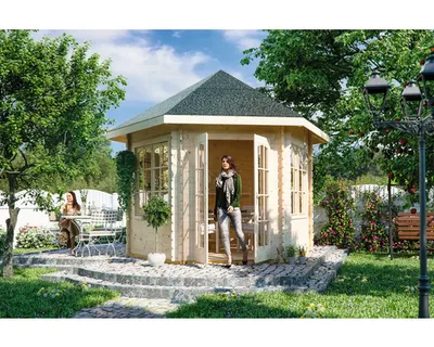 Obrázek produktu pro Zahradní altán SKAN HOLZ Madeira dřevěný uzavřený 350 x 303 cm přírodní