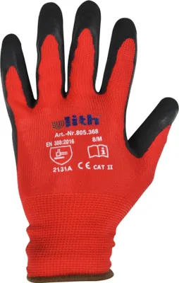 Produktbild von Arbeitshandschuh Montage-Feinstrickhandschuhe rot Größe 8