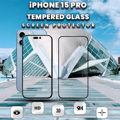 Obrázok produktu pre 1-balenie iPhone 15 Pro Ochranné sklo na displej - Tvrdené sklo 9H - Super kvalita 3D
