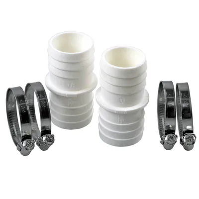 Produktbild von 2 Stk. Schlauchverbinder Ø 32/32mm + 4 Edelstahlschellen